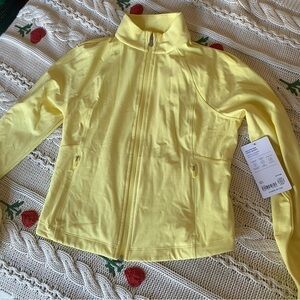 Athleta Lemon Yellow Salutation crop Jacket FREE BAG